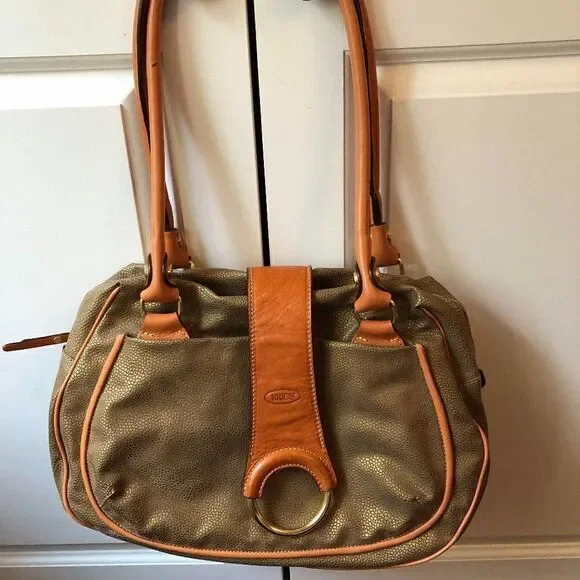 Brics Olive Green Micro Suede Shoulder Bag‎