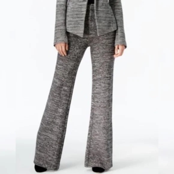 RACHEL Rachel Roy NEW Heather Tweed August Black Combo Flare High Waist Office