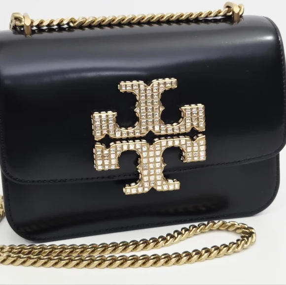 LIKE NEW TORY BURCH ELEANOR PAVE SPAZZOLATO SMALL CONVERTIBLE SHOULDER BAG
