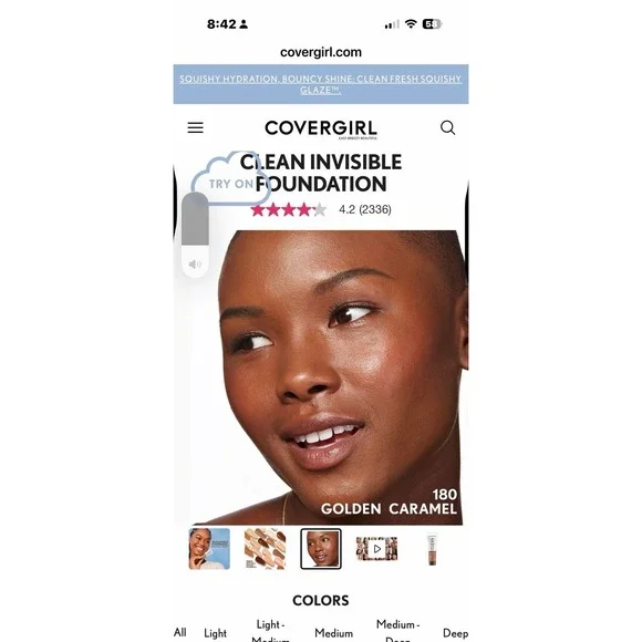 Covergirl Clean Invisible Foundation 180 Golden Carmel