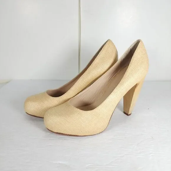 Loeffler Randall Women's Esther US 7,5 B Raffia Pumps Heels Shoes