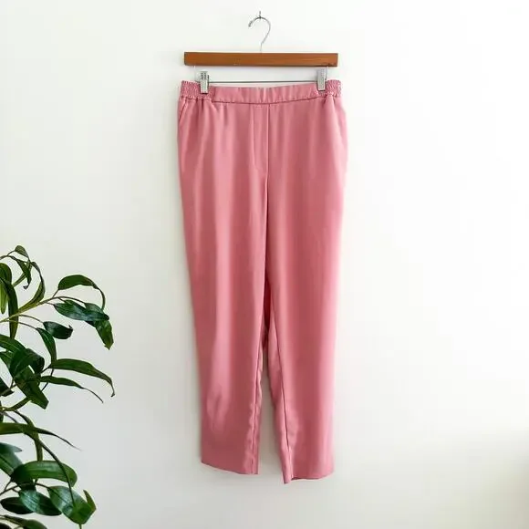 Anthropologie Mid Rise The Essential Pull On Trouser Pink S