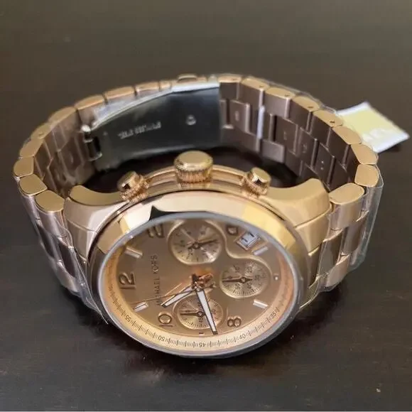 NEW Michael Kors Runway Chronograph‎ Watch 38mm Rose Gold - 100M Water Resistant