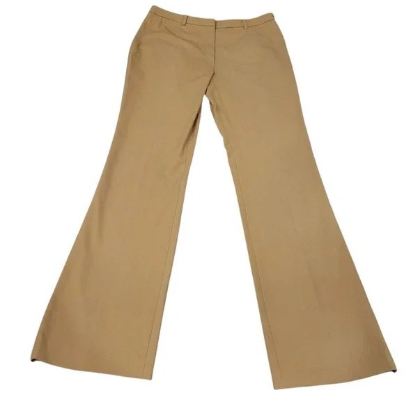Allan Waller Beige Wide Leg Trousers Pants Women Size‎ 12 Made in Italy I 382