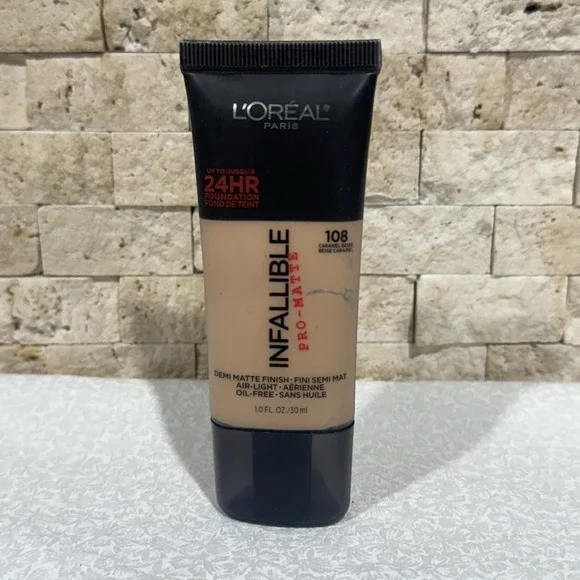 L'Oréal Paris Infallible Pro-Matte Foundation, #108 Caramel Beige 1 Fl Oz Sealed
