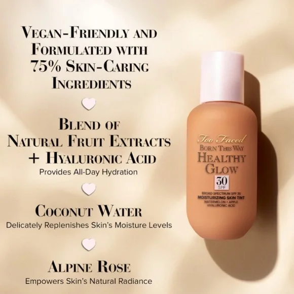 NEW✅Too Faced Born This Way Healthy Glow Spf 30 Moisturizing Skin Tint