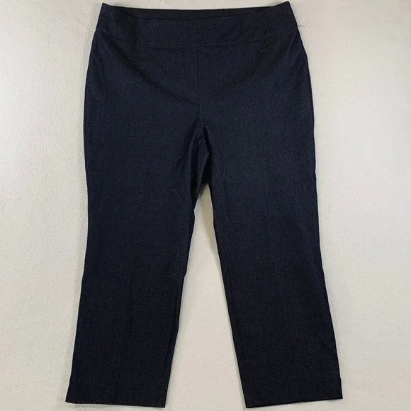 Chico's‎ So Slimming Crop Pants Women's Pull On High Rise Stretch Gray 3 (XL/16)