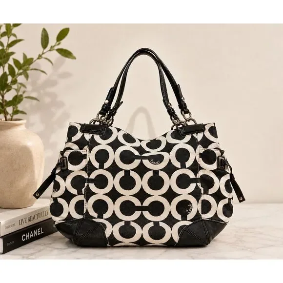 Coach OP Signature Shoulder Purse Tote