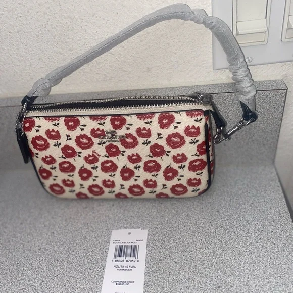 Coach Nolita 19 Floral Chalk/Black Multi Colored Shoulder Bag NWT