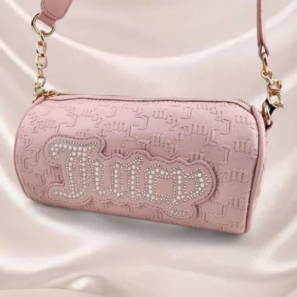 Juicy Couture pastel pink barrel string of pearls shoulder bag - NWT