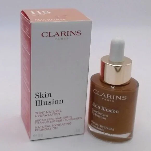 Clarins Skin Illusion Foundation 118‎ Sienna 1 fl oz | NIB