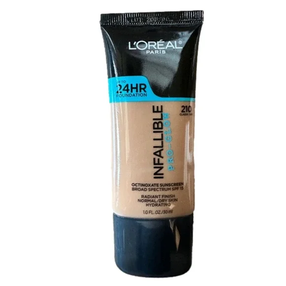 New‎ L’Oréal Infallible Pro-Glow Foundation 210 Classic Tan