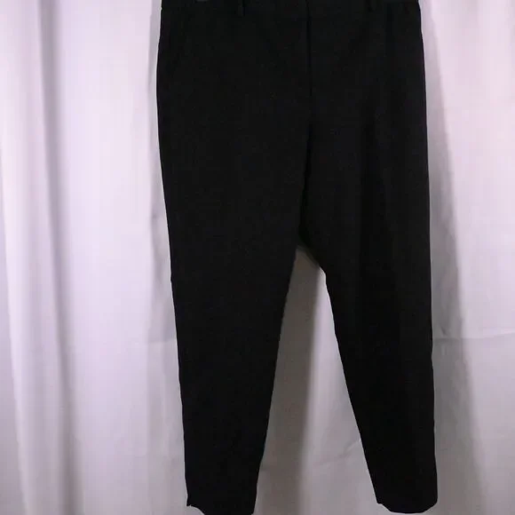 Talbots Womens 12p Petite 33x26 Black Hampshire High Rise Ankle‎ Pants