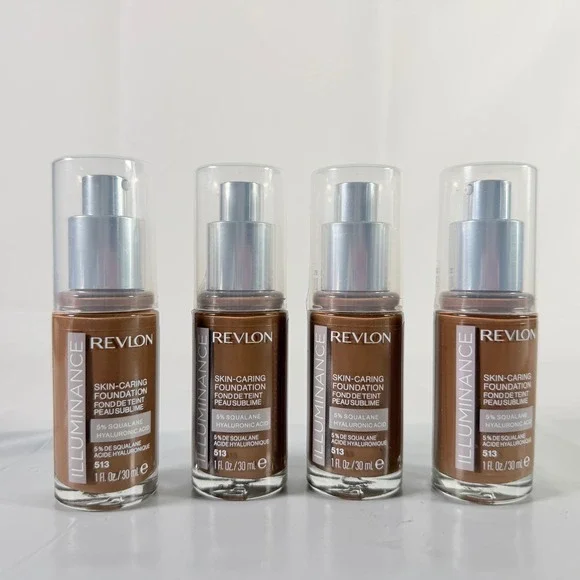 Revlon Illuminance Skin Caring Foundation 513 Mahogany Lot of 4 Brand New