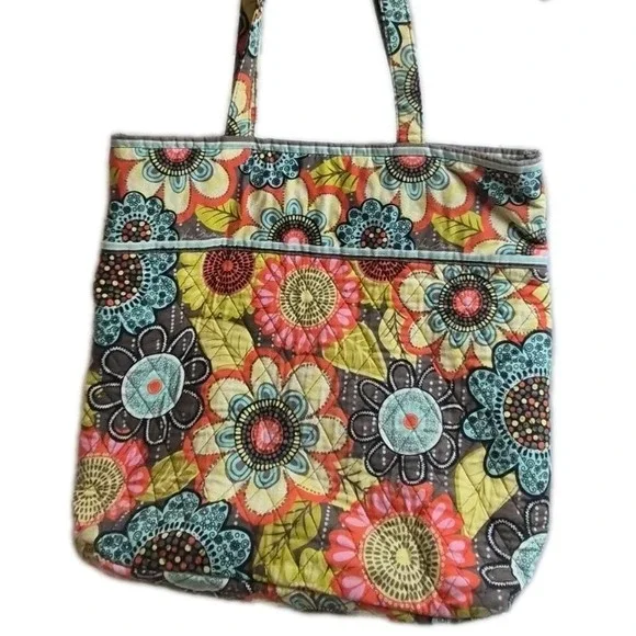 Vera Bradley Multicolor Quilted Floral Tote Bag Shoulder Strap Women Retired
