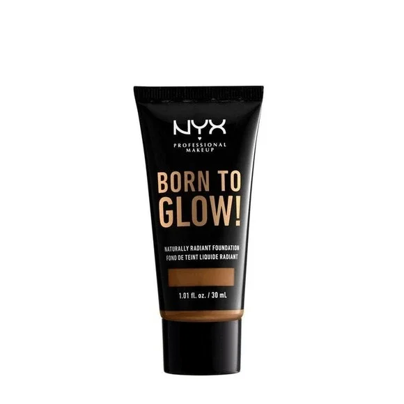 NYX Born To Glow Naturally Radiant Foundation Warm Mahogany 1.01oz 30ml New