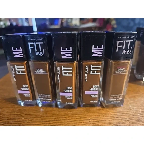 5X Lot Maybelline FIT ME Dewy + Smooth Foundation Normal To‎ Dry #375 Java NEW