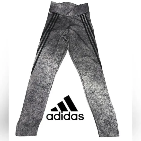 Adidas Aeroready Speckled Black and Gray Leggings Size Small