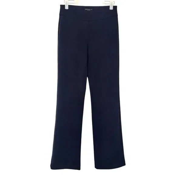 Christian Siriano New York Elastic Waistband Straight Leg Trouser Pants Black XS