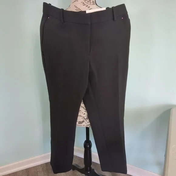 Ann Taylor The Straight Leg Dress Pants black Mid Rise NWT 8p petite