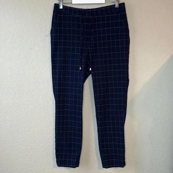 A NEW DAY Blue Plaid Trouser Straight Leg‎ Pants Size S