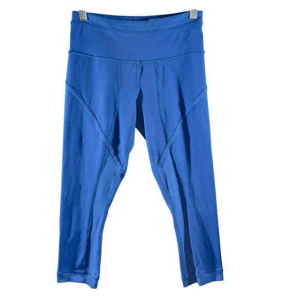 423 | Lululemon Luxtreme Women 4 High Rise Mesh Panel Crop Leggings Blue