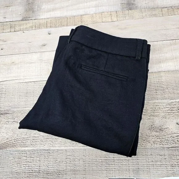 Theory Women Size 8 Black Wool Stretch Career Slacks‎ Dress Pants Straight Leg