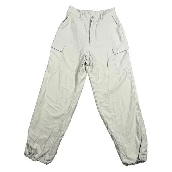 Uniqlo Womens Pants Green Size XS Cargo Jogger High Rise‎ Ankle Rayon Blend