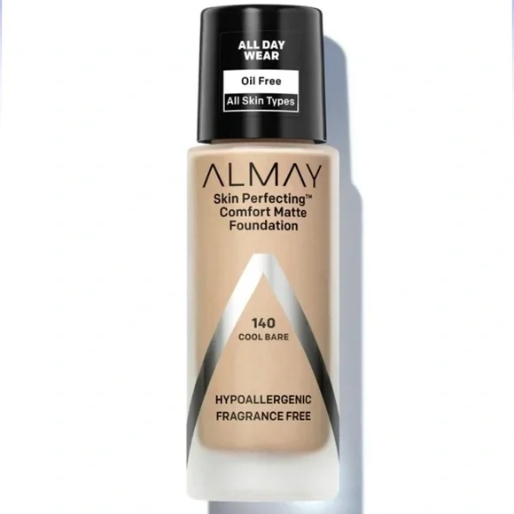 Almay Skin Perfecting Comfort Matte Foundation Makeup,‎ 140 Cool Bare, 1 fl oz