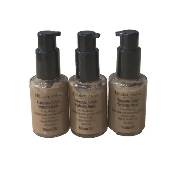 3X Elizabeth Arden Flawless Finish Perfectly Nude Makeup‎ SPF15 Liquid Cocoa 23