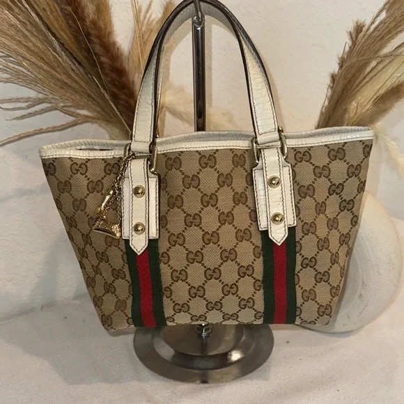 Authentic Gucci GG Canvas Top Handle Bag