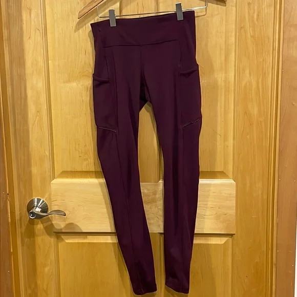 Lululemon burgundy leggings size 4