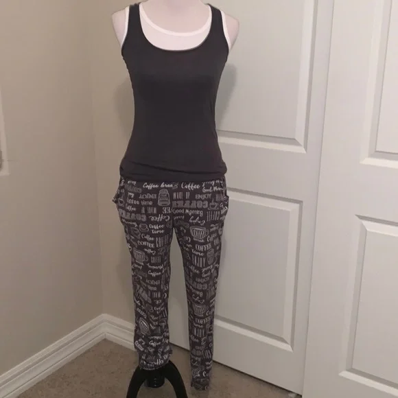 SUPER CUTE COFFEE THEMED SIZE SMALL 3-PIECE MATCHING OUTFIT