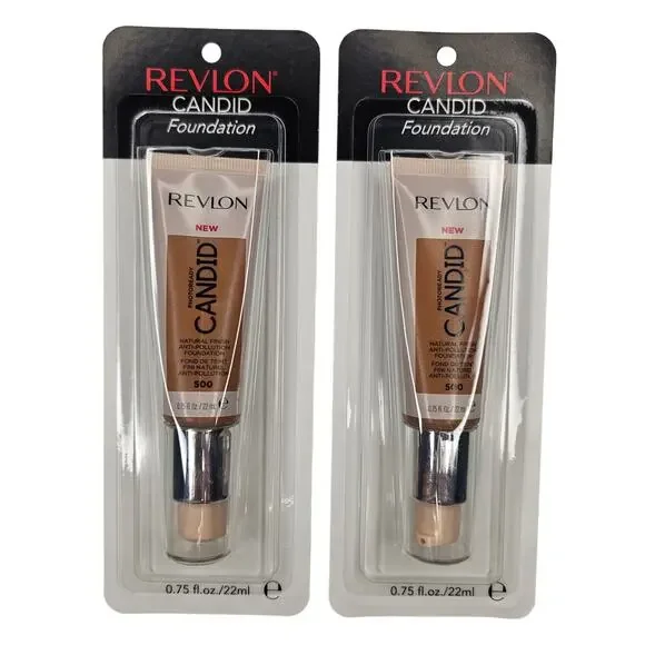 REVLON Candid Photoready Foundation #500 Makeup Bundle of 2