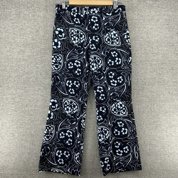Theory Pants Women Size 6 Wide Leg All Over Floral Print USA