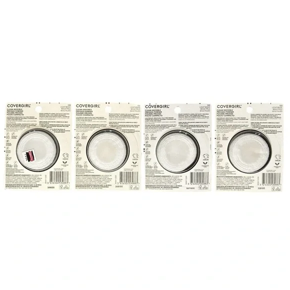 4 COVERGIRL Clean Invisible 0.38 oz. Pressed Powders, 133 Light Beige, Talc Free