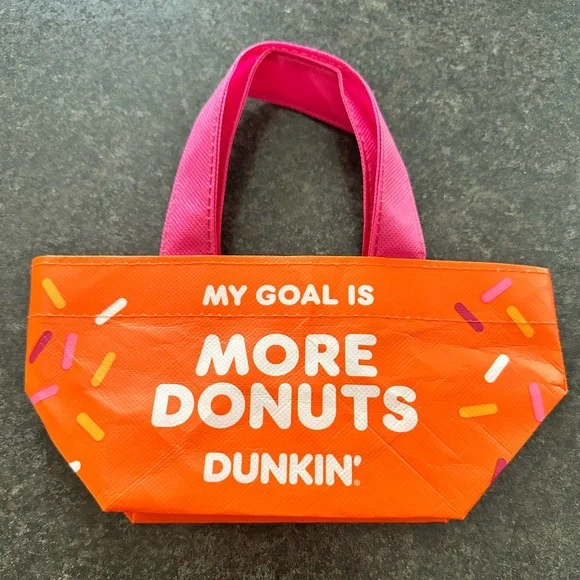 Dunkin Donuts Limited Edition Mini Reusable‎ Tote Bag My Goal is More Donuts