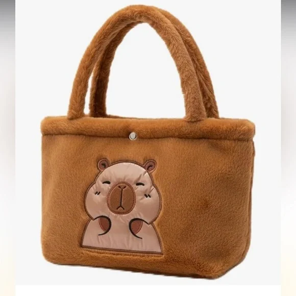 🆕Capybara Plush Tote Bag for Women - 11.8x7.9 Inch Animal Capybara