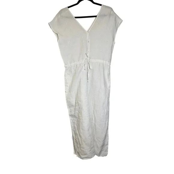 Cloth & Stone Linen Jumpsuit Drawstring Waist Casual White XS‎