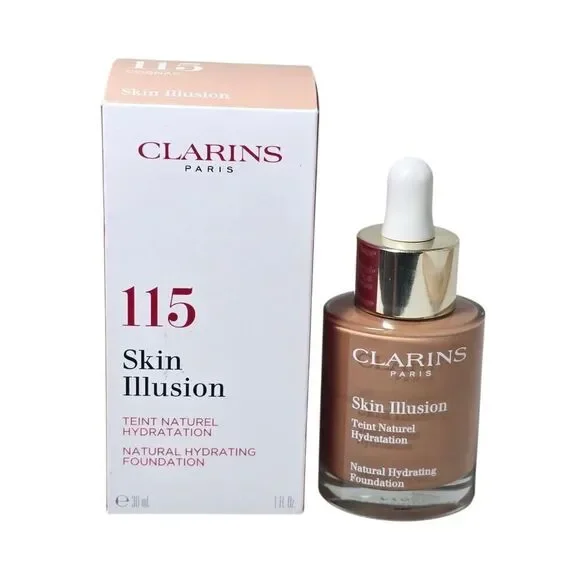 CLARINS Skin Illusion Natural Hydrating Foundation SPF 15 (Shade 115) NIB