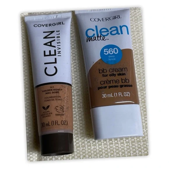 COVERGIRL Clean Invisible‎ Foundation in Golden Honey/163 & BB Cream/560 -Deep