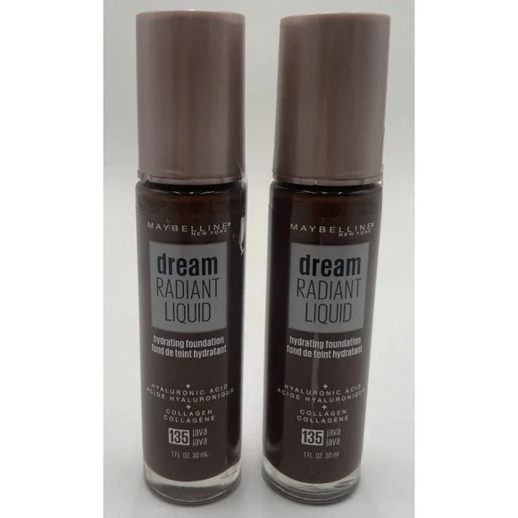 Lot Of 2 MAYBELLINE 30mL DREAM RADIANT LIQUID FOUNDATION 135 Java
