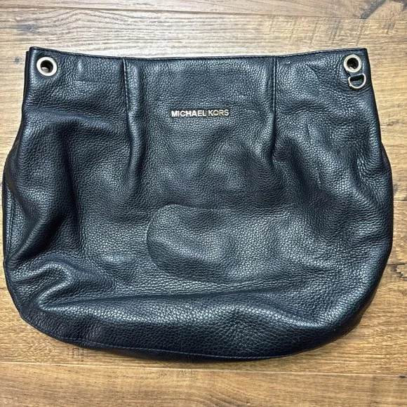 MICHAEL‎ KORS Bedford Pebbled Black Leather Large Bag Satchel Tote NO STRAP