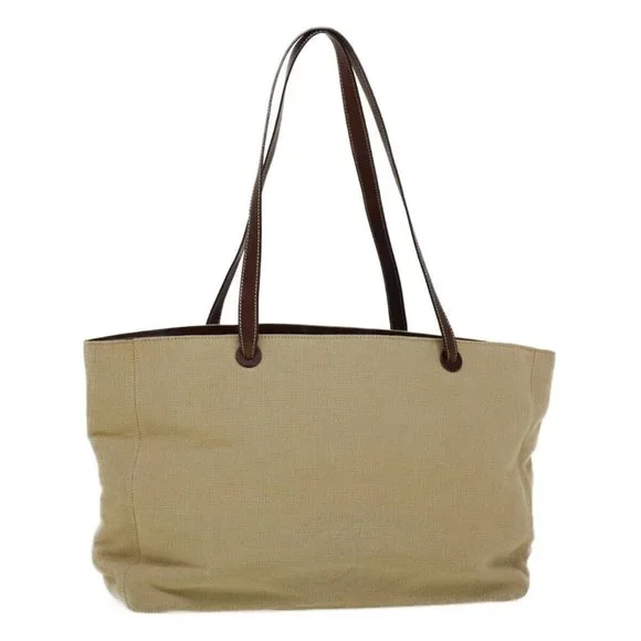 CHANEL COCO Mark Tote Bag Canvas Beige CC Auth am2628g