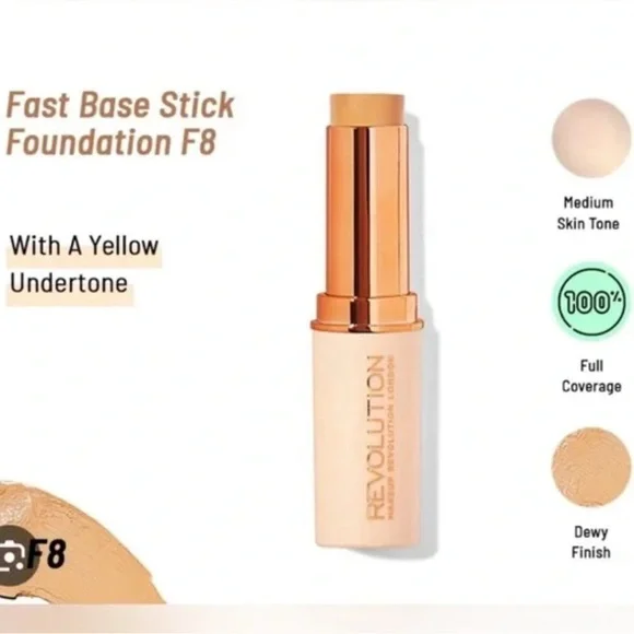 Makeup revolution fast base stick foundation‎ F8