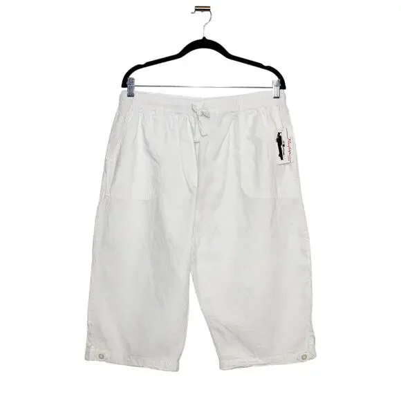 Vintage Ragtop 100% Cotton White Capris Size 1X NWT