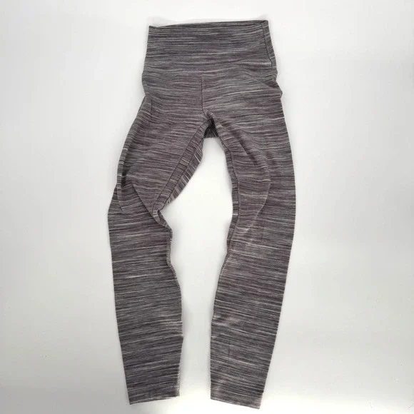 Lululemon Leggings SZ 4 Space Dye High Rise Yoga Athleisure Gorpcore Purple Grey