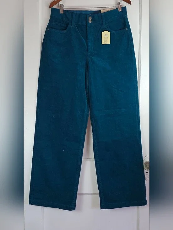 St. John's Bay Teal Corduroy Wide Leg Pants 31