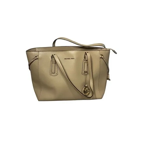 Michael Kors Voyager Medium Crossgrain Leather Tote Bag