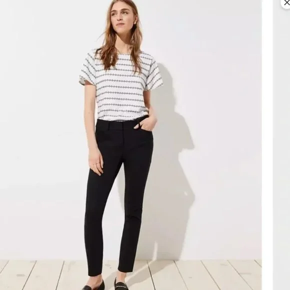 Skinny Ankle Dress Pants Black Size 6 LOFT